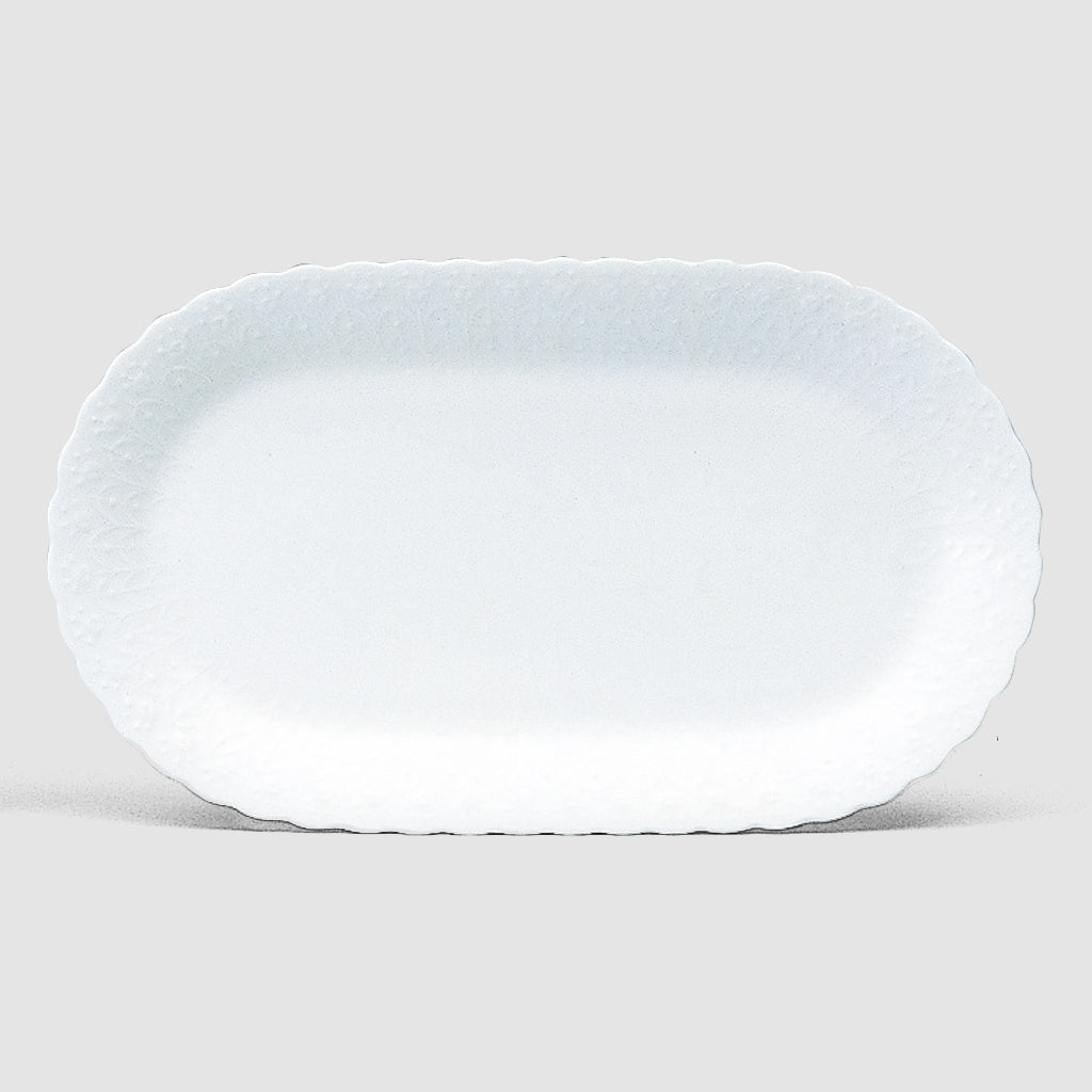 Piatto Ovale da 30 cm della collezione "Silky White"