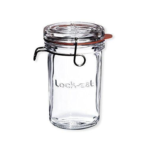 Bormioli Lock Eat Vaso Terrina, Vetro, Trasparente, 8.3 x 8.3 x 14 cm