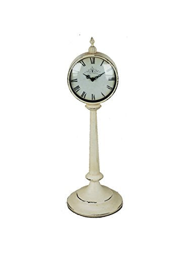 Orologio Da Tavolo Ferro Ø 15 H 55 Cm Bianco