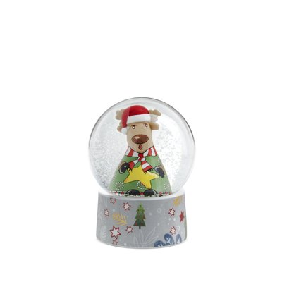 PALLA DI NEVE NATALE C/LUCE RENNA 6,5X8,5