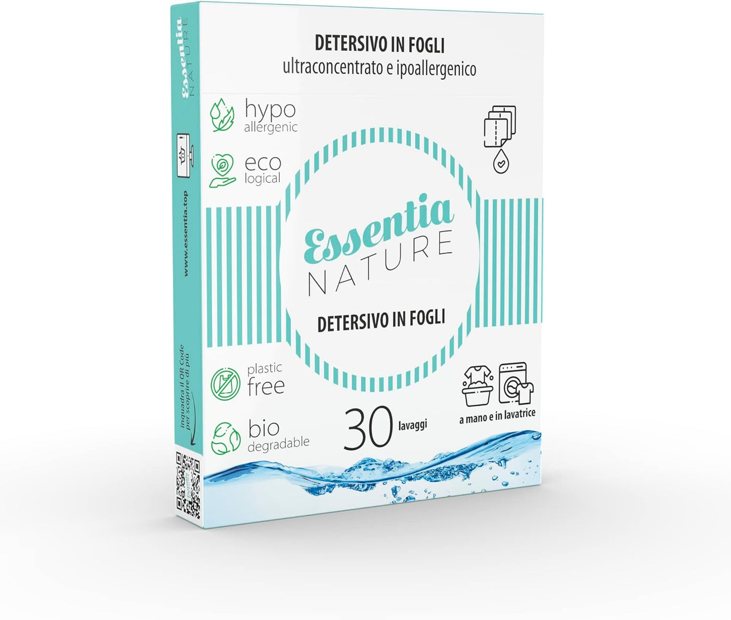 Essentia detersivo ecologico in fogli biodegradabile ipoallergenico 32 lavaggi