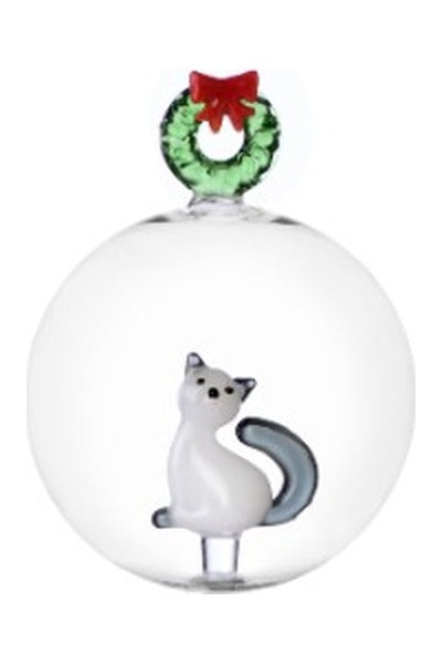 palla di Natale gatto&ghirlanda