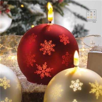 CANDELA LED PALLA DIAM.10 COL.ROSSO