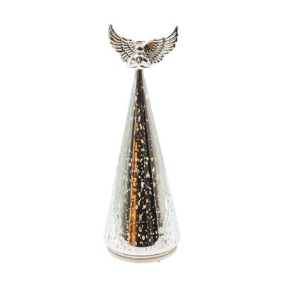 ANGELO LED ROTANTE IN VETRO H.29 COL.ARGENTO