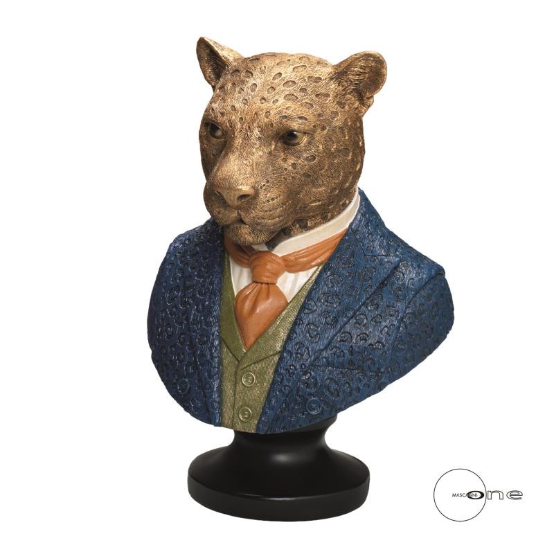 BUSTO LEOPARDO H.37,5 IN RESINA