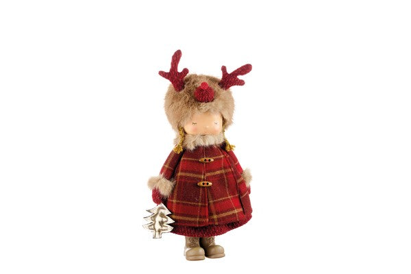 BAMBINA CON ALBERO E CAPPOTTO SCOZZESE