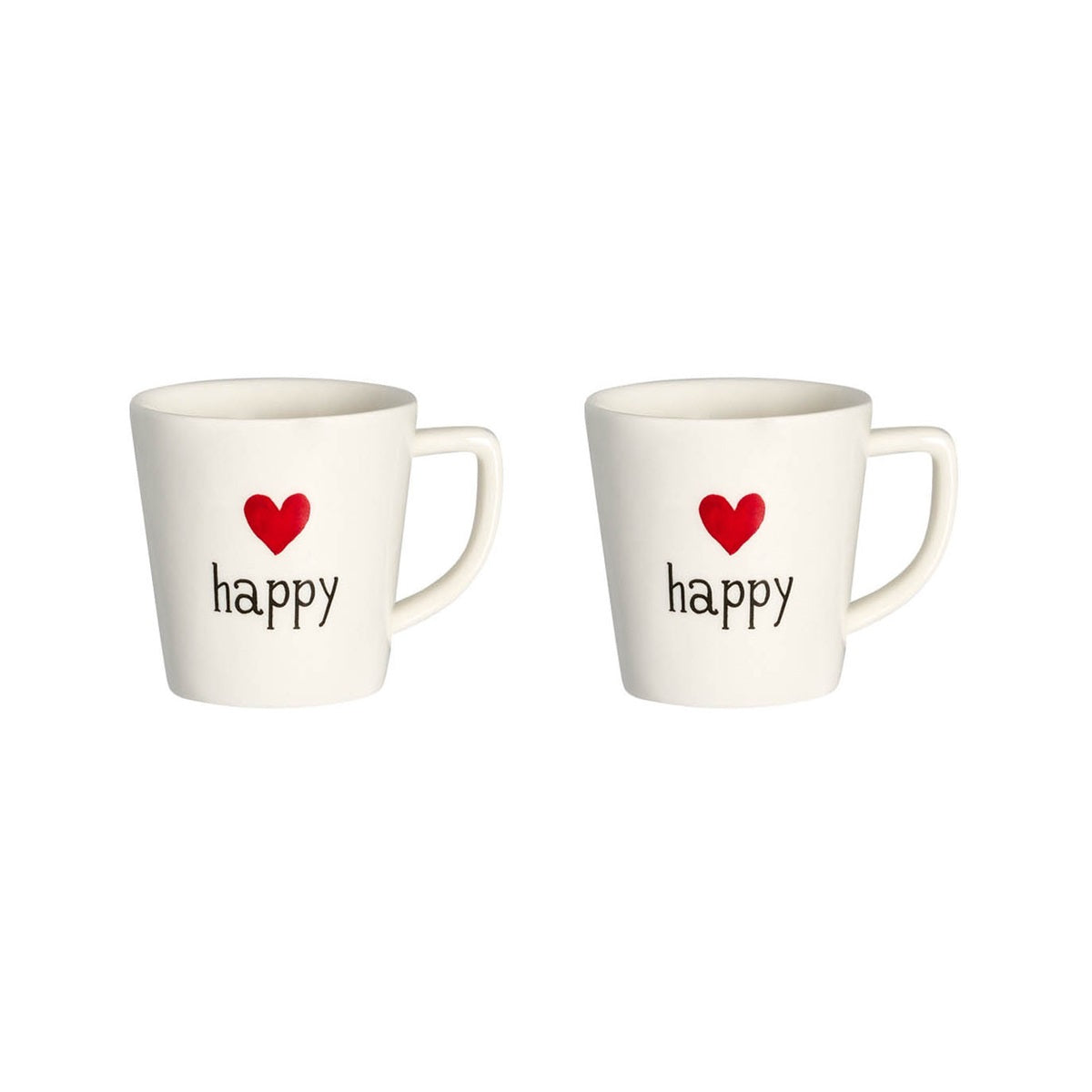 SET 2 TAZZE ESPRESSO HAPPY CUORE ROSSO