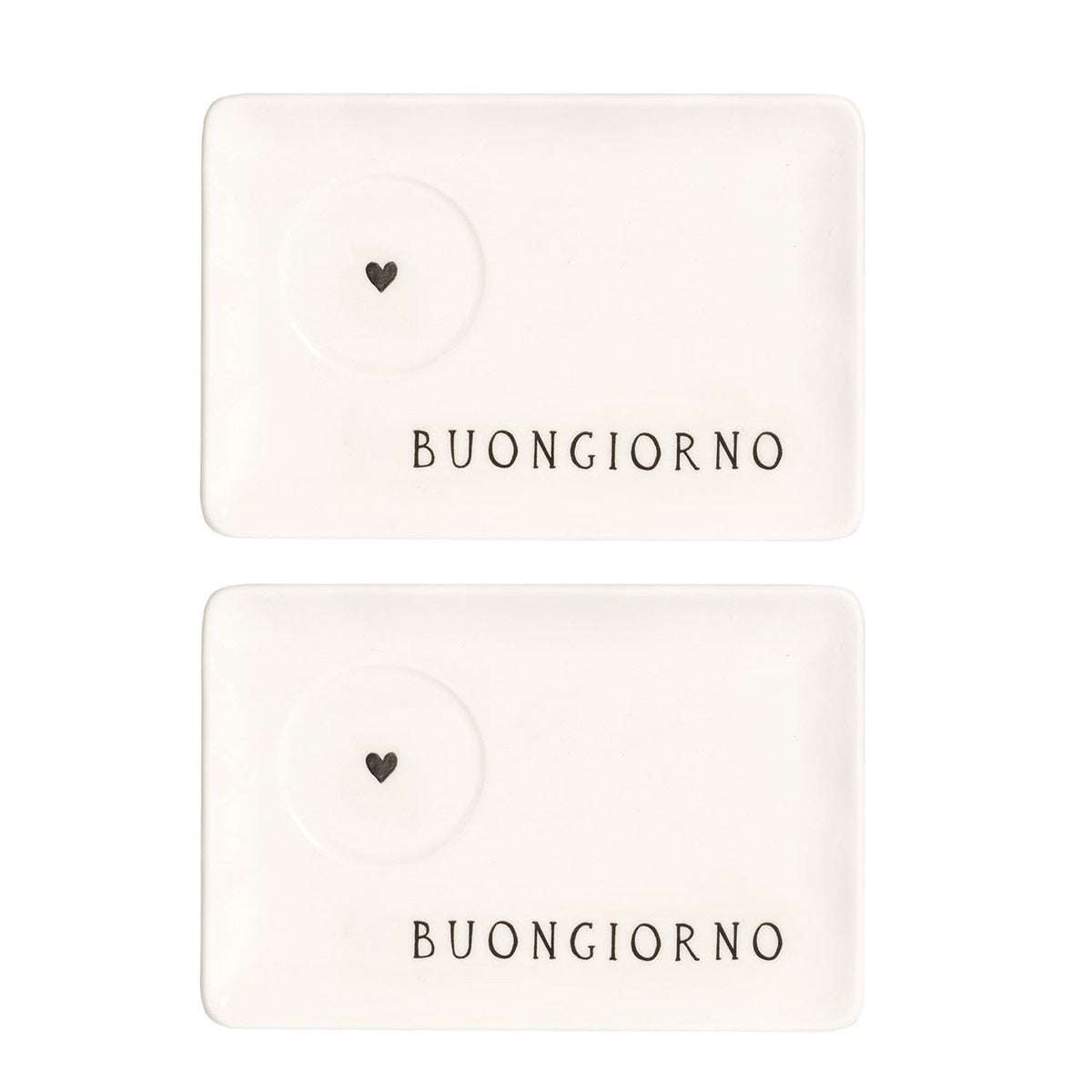 SET 2 PIATTO TZ. ESP. BUONGIORNO CUORE GRIGIO