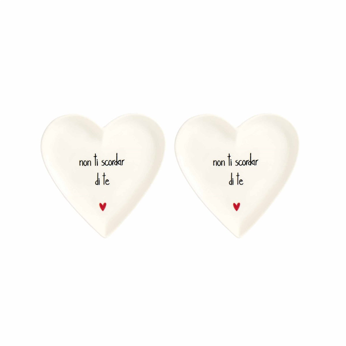 SET 2 PIATTI CUORE 12CM NON TI SCORDAR DI TE