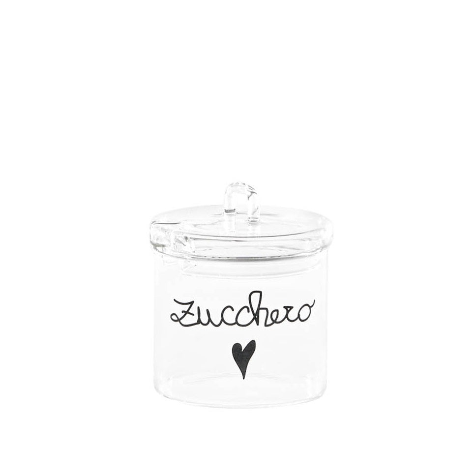 ZUCCHERIERA IN VETRO Ø9CM CUORE ZUCCHER