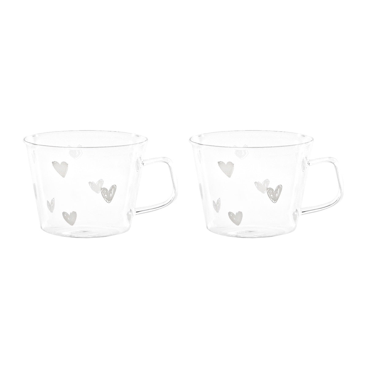 SET 2 TAZZE IN VETRO 480ML CUORI