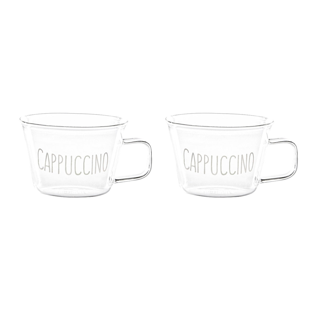 SET 2 TAZZE IN VETRO 280ML CAPPUCCINO