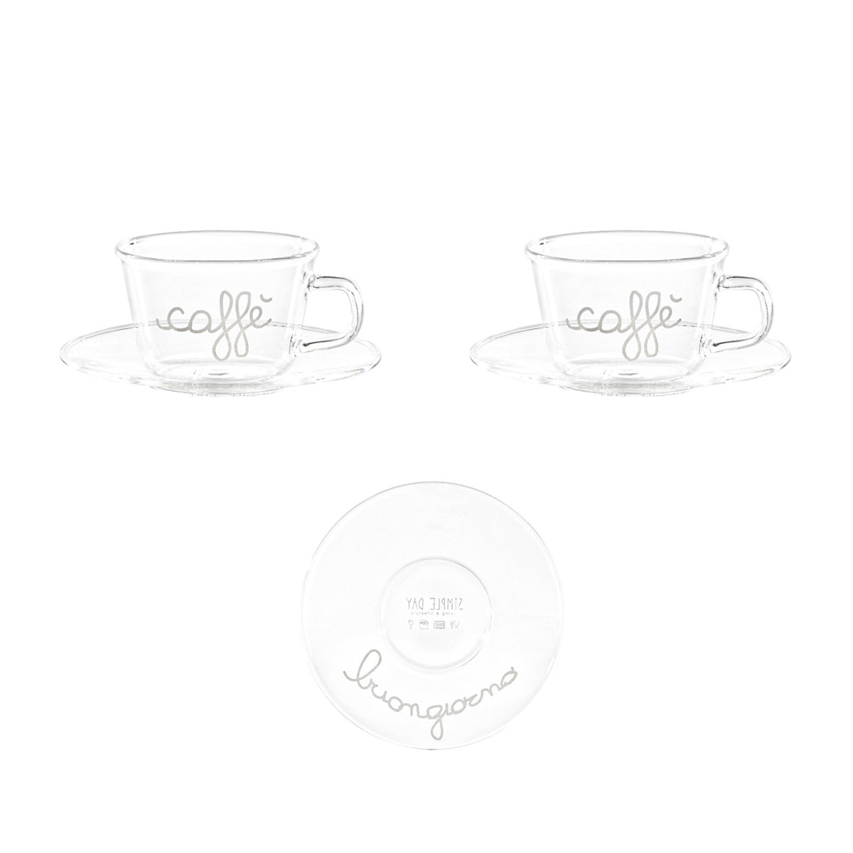 SET 2 TAZZE C/P IN VETRO 100ML CAFFE BUONGIORNO