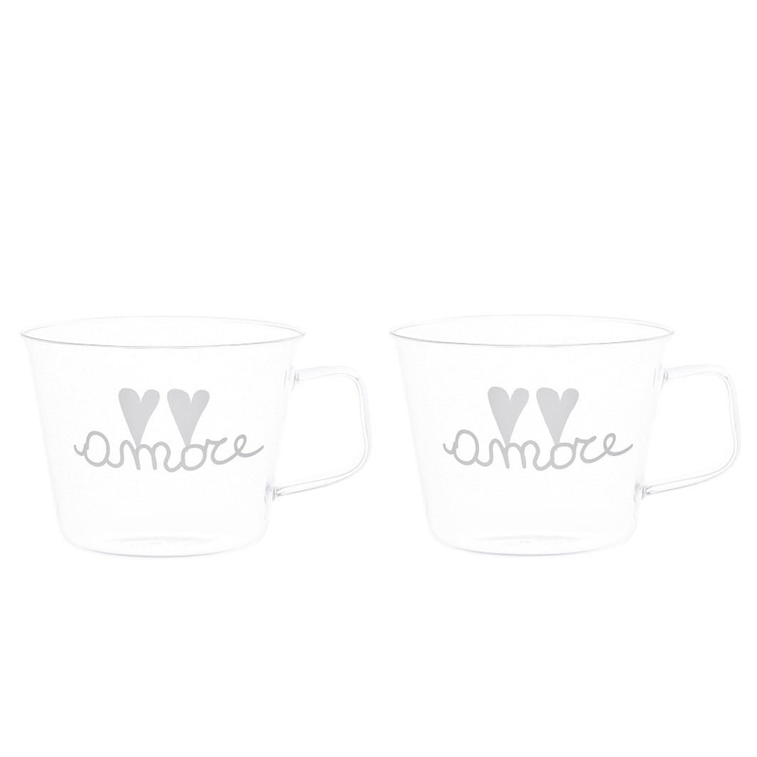 SET 2 TAZZE IN VETRO 480ML AMORE