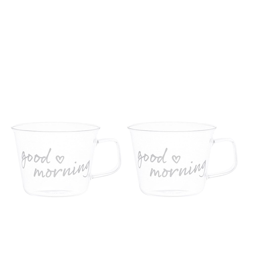 SET 2 TAZZE IN VETRO 480ML GOOD MORNING