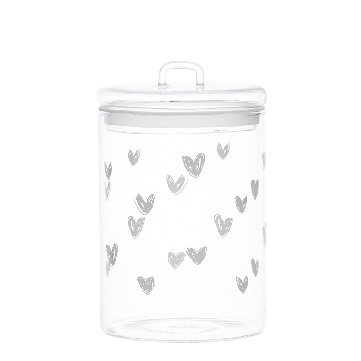 BARATTOLO IN VETRO Ø12CM TAPP. CUORI