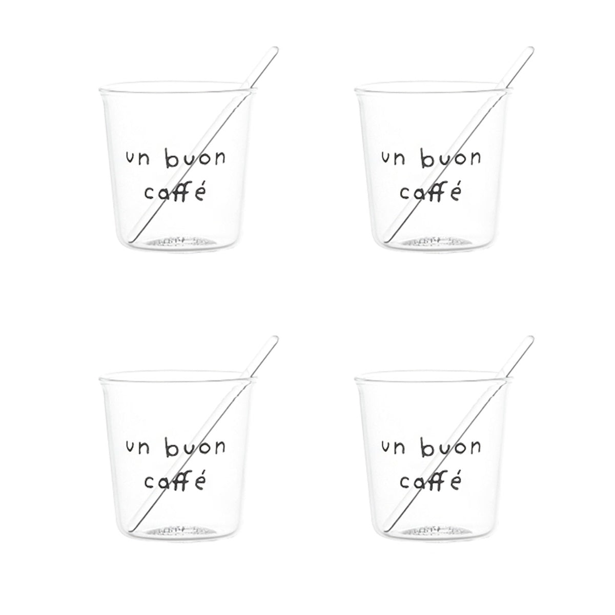SET 4 BICCH. ESPRESSO BUON CAFFE' NERO
