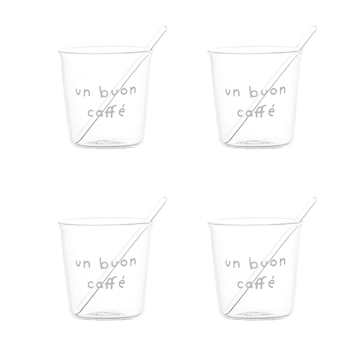 SET 4 BICCH. ESPRESSO BUON CAFFE' BIANCO