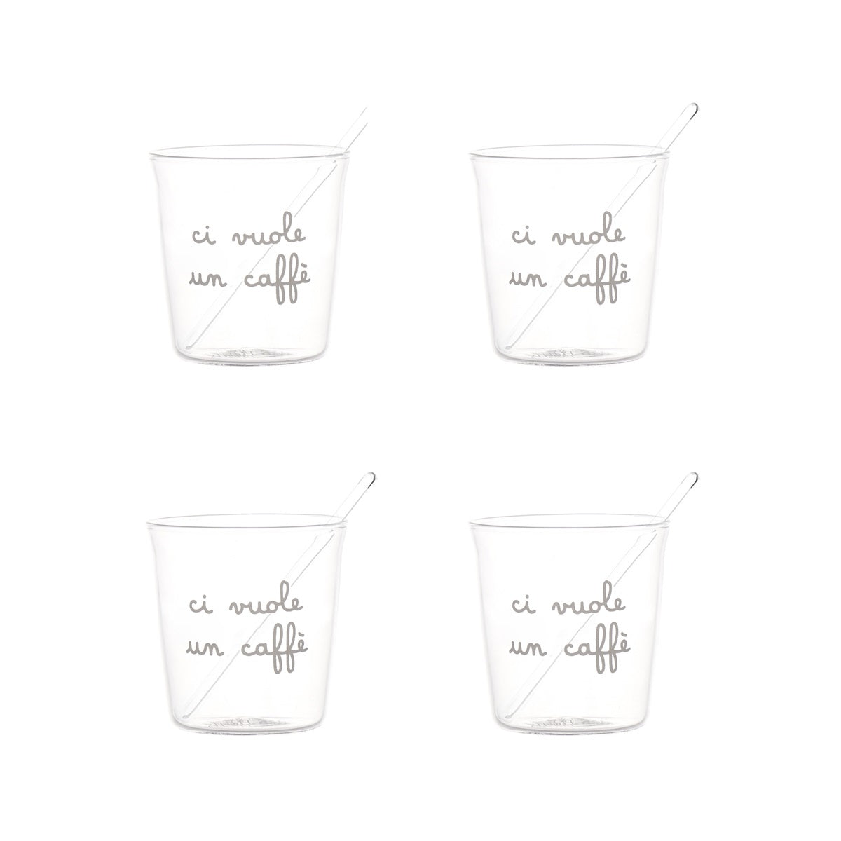 SET 4 BICCH. ESPRESSO CI VUOLE UN CAFFE'