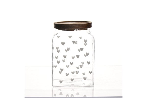 BARATTOLO 12X12X18CM TAPPEZZERIA CUORI