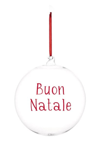 PALLINA 20CM BUON NATALE ROSSO