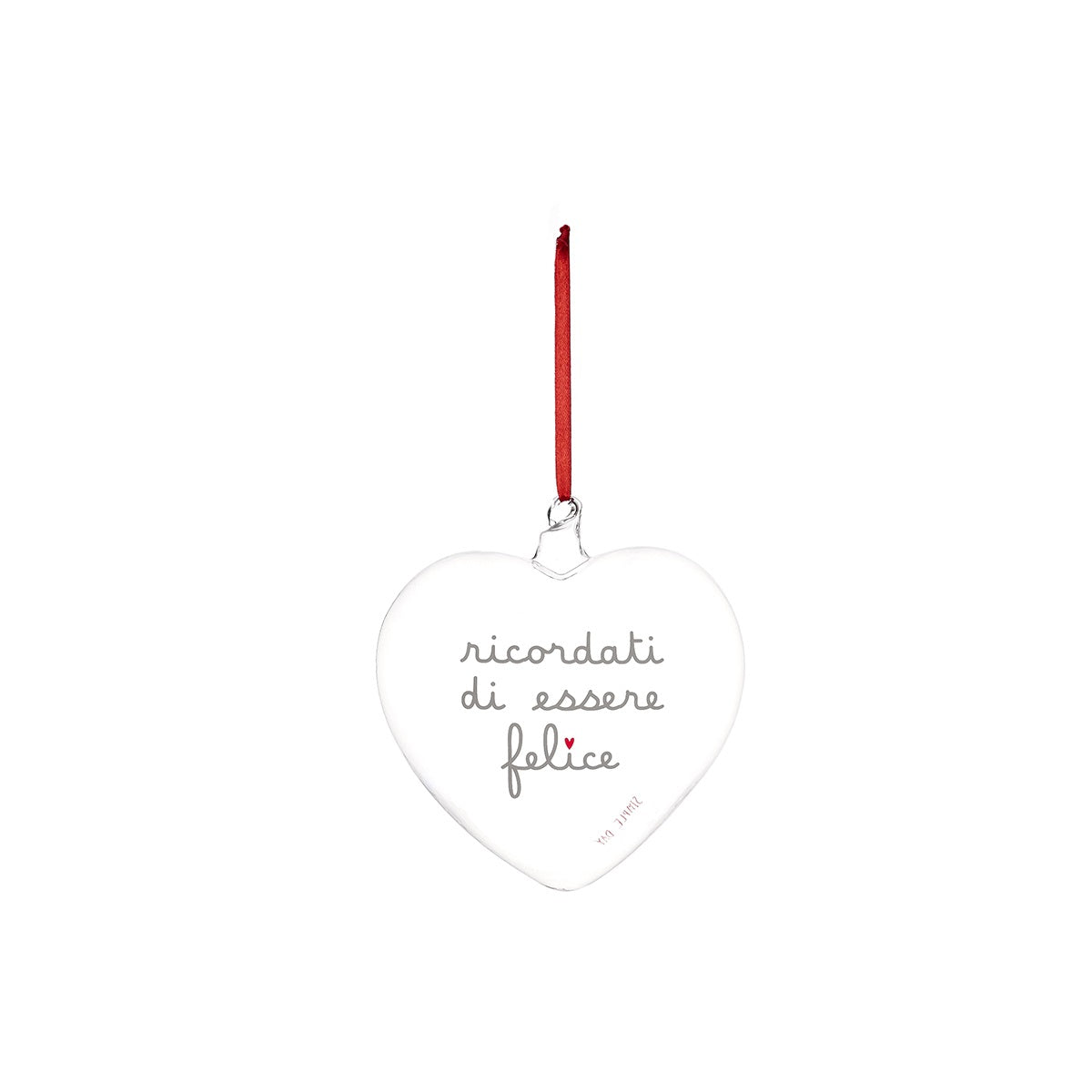 PALLINA CUORE 15CM RICORDATI DI ESSERE FELICE