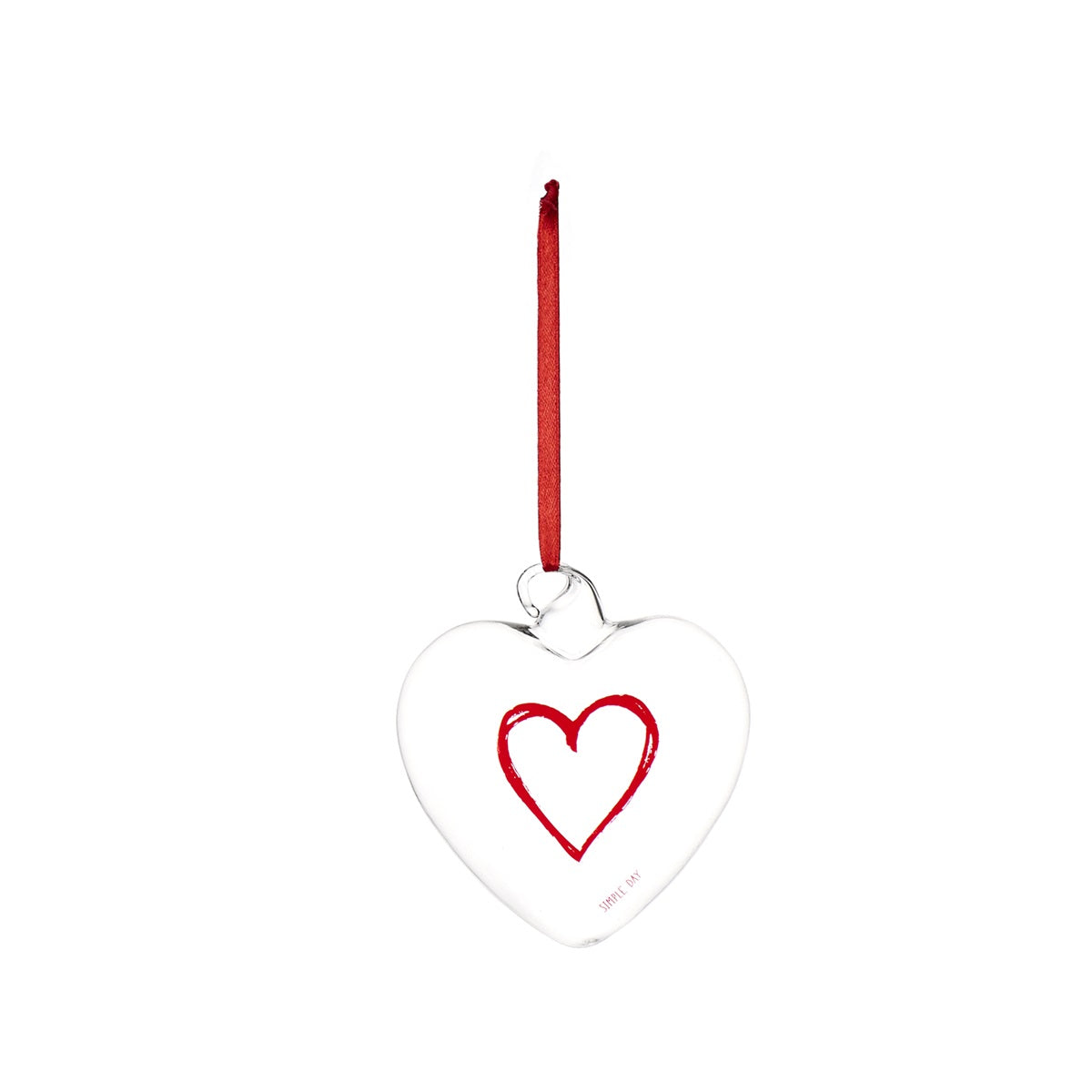 PALLINA CUORE 11CM CUORE GRAFFITI ROSSO