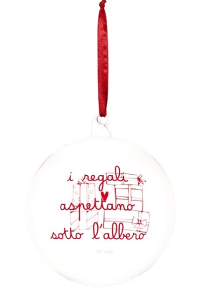 PALLINA 15CM I REGALI ASPETTANO ROSSO