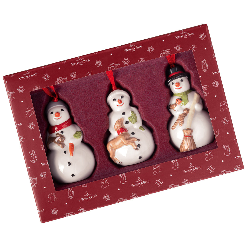 Addobbi, pupazzi di neve 3 pezzi 180 x 90 x 110 mm