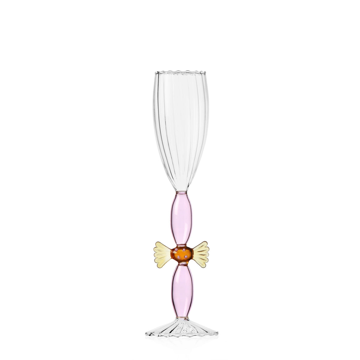 SWEET AND CANDY flute caramella ambra stelo rosa