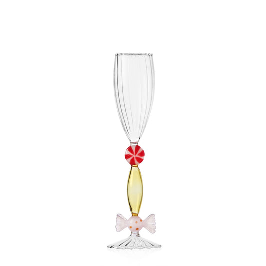 SWEET AND CANDY flute lecca-lecca rosa/rosso e caramella rosa