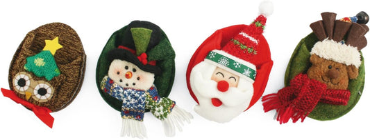 Villa d'Este Home Tivoli Home 2401786 Noel Set 4 Decorazioni Calice Xmas, 4 Assortiti