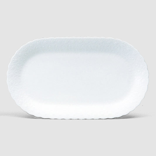 Piatto Ovale da 30 cm della collezione "Silky White"