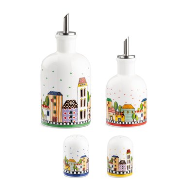 SET MÉNAGE (OLIO, ACETO, SALE, PEPE) PAESE MIO
