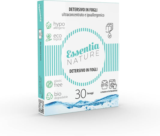 Essentia detersivo ecologico in fogli biodegradabile ipoallergenico 32 lavaggi