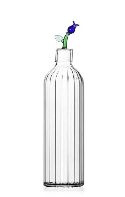 bottiglia ottica fiore blu