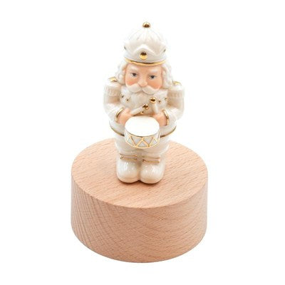 CARILLON A MOLLA NUTCRACKER IN PORCELLANA CON BASE IN LEGNO H.13