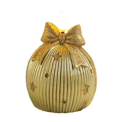 CANDELA LED PALLA IN CERA DIAM.8 COL.ORO