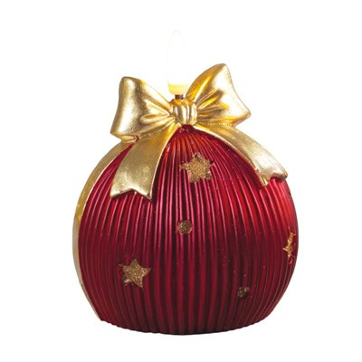 CANDELA LED PALLA IN CERA DIAM.8 COL.ROSSO