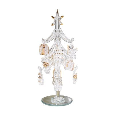 ABETE IN VETRO CON DECORAZIONI APPESE H.20
