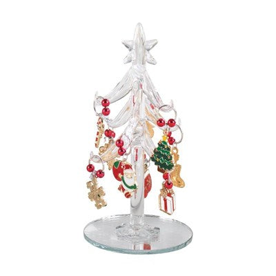 ABETE IN VETRO CON DECORAZIONI APPESE H.13,5