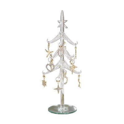ABETE IN VETRO CON DECORAZIONI APPESE H.25