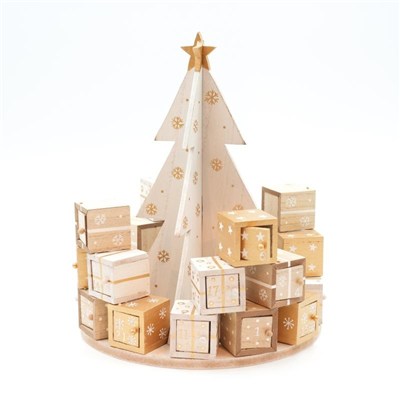 CALENDARIO AVVENTO IN LEGNO DIAM.24X29H