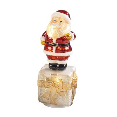 BABBO NATALE LED ROTANTE IN VETRO H.29