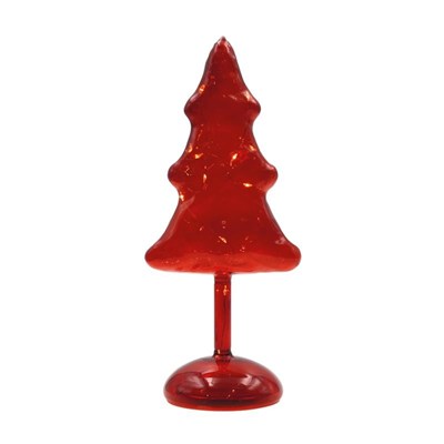 ABETE LED IN VETRO H.28 COL.ROSSO