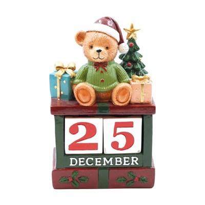 CALENDARIO CON ORSO IN RESINA H.16,5