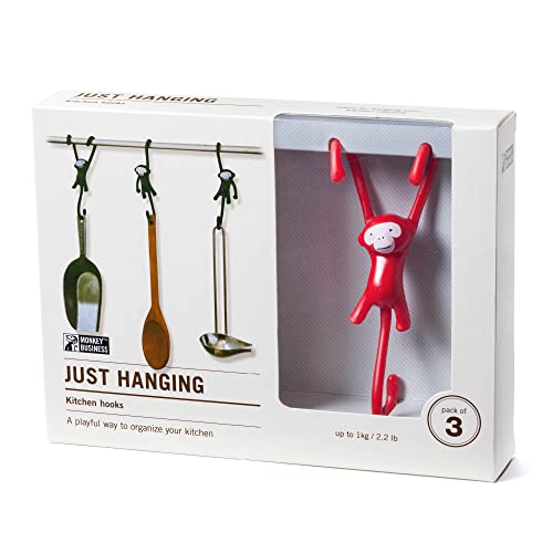 Monkey Business Just hanging rosso Set ganci, Plastica, Rosso,