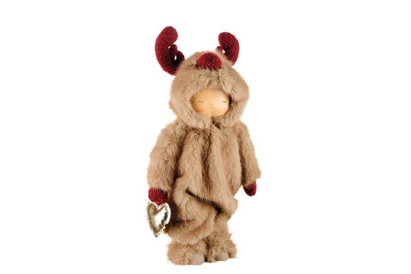 BAMBINA CON CUORE E TUTA RENNA