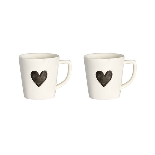 SET 2 TAZZE ESPRESSO CUORE GRIGIO