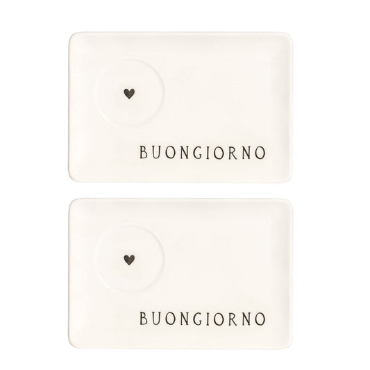 SET 2 PIATTO TZ. ESP. BUONGIORNO CUORE GRIGIO